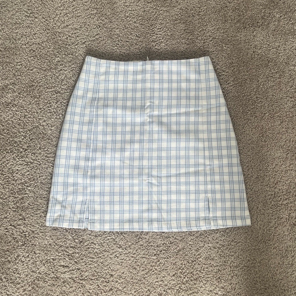 Brandy Melville Baby Blue Gingham Skirt 🦋